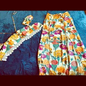 crop top and skirt